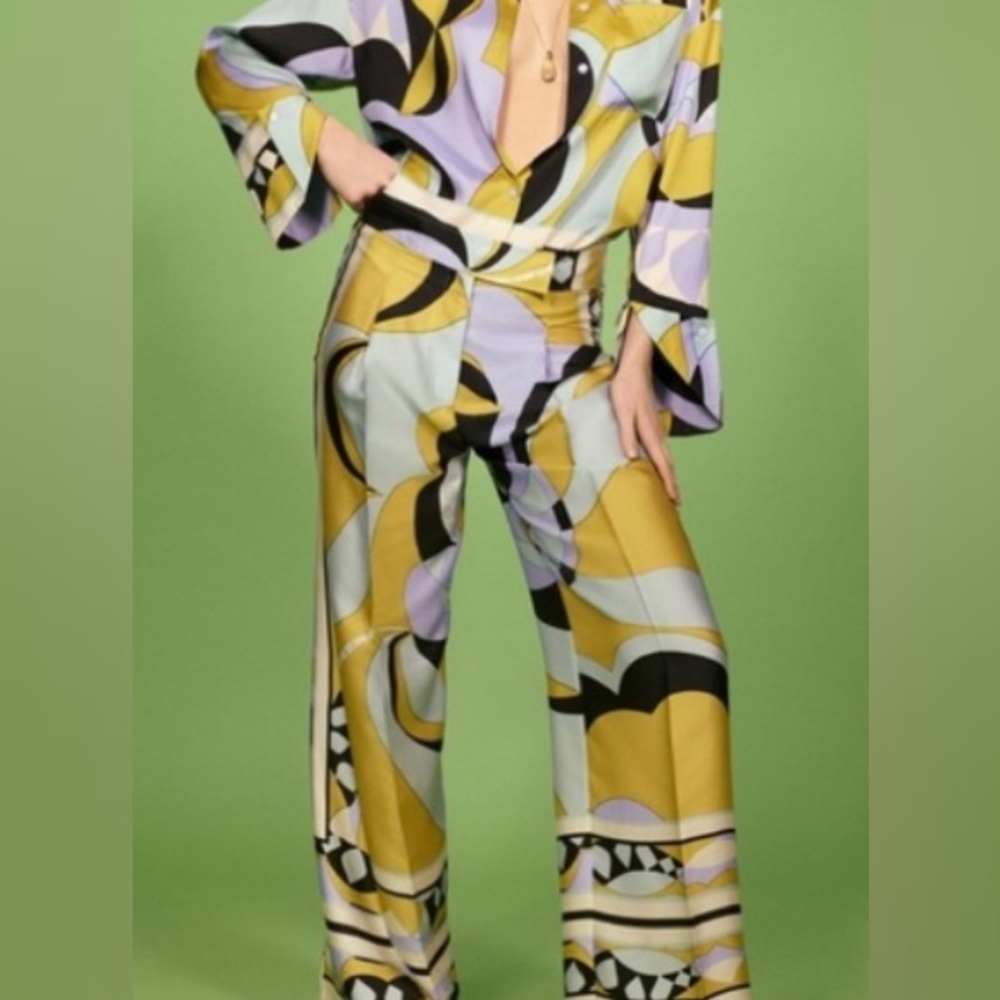 WORN ONCE ZARA PUCCI PRINT WIDE LEG PANTS - M